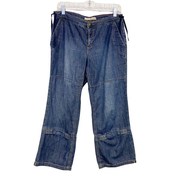 Vintage Tommy Hilfiger Womens Size 4 Blue Loose Capri Pants Y2K - Picture 1 of 7